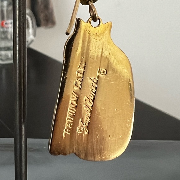 Laurel Burch Signed Enameled Rainbow Cats Earrings - Picture 2 of 4